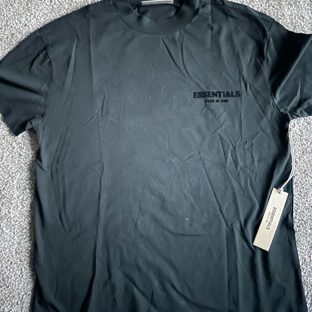 Essentials Black Short Sleeve Tee Classic Crew Neck